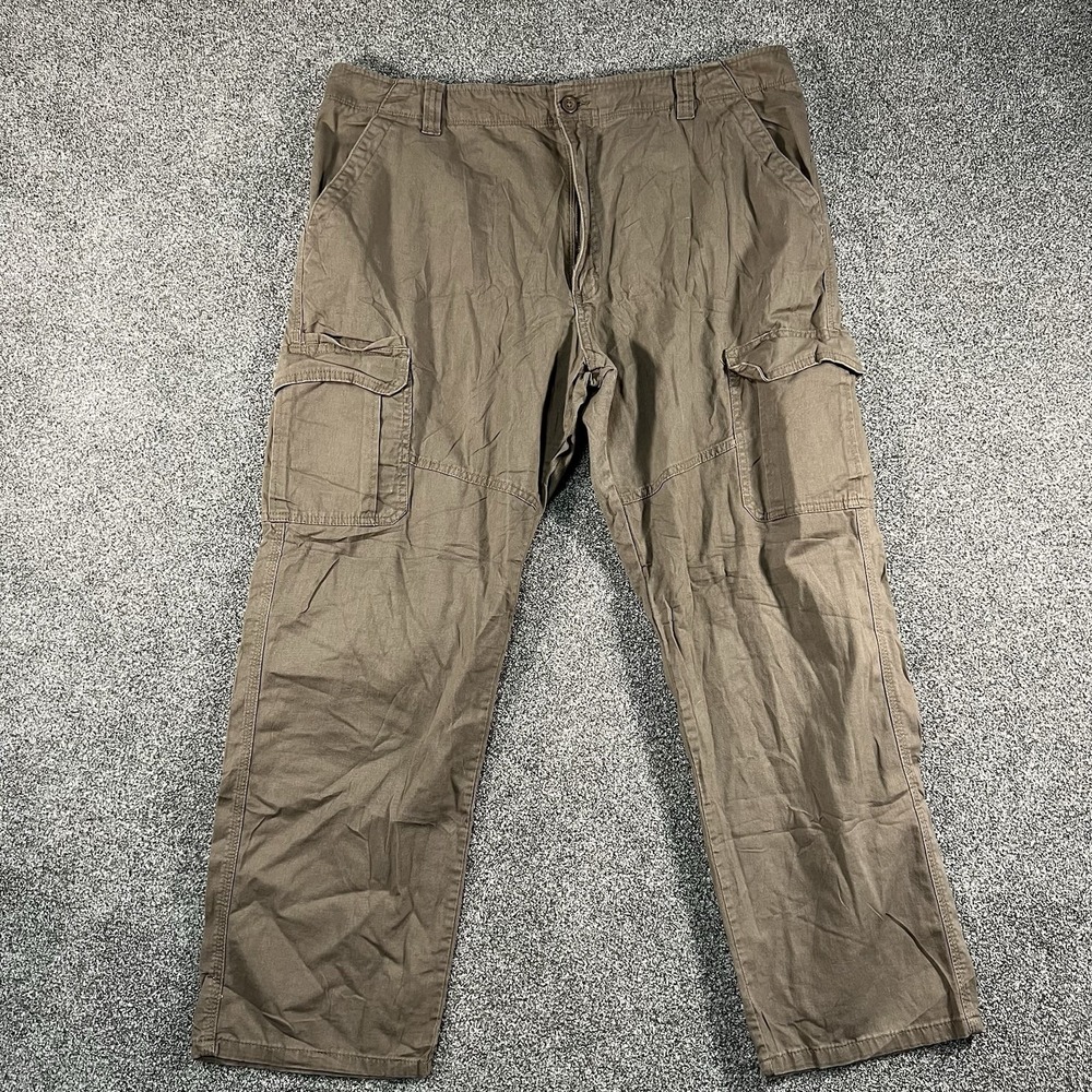 Wrangler Men’s 40x30 Relaxed Fit Cargo Pants Brown Khaki Utility Work Outdoor